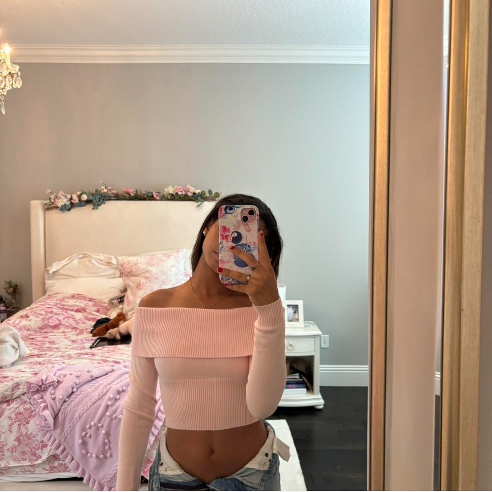 Edikted Light Pink Knit Top